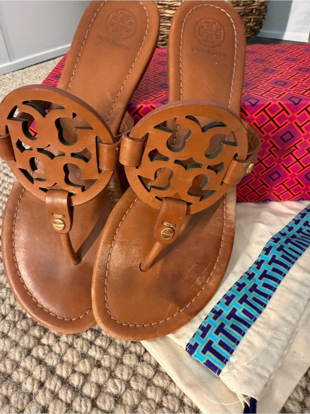 Tory Burch Miller Leather Thong Sandals